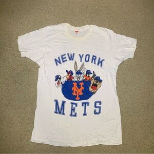 Vintage 90s Hanes Looney Tunes MLB New York Mets Taz Bugs T-Shirt Men’s Size XL